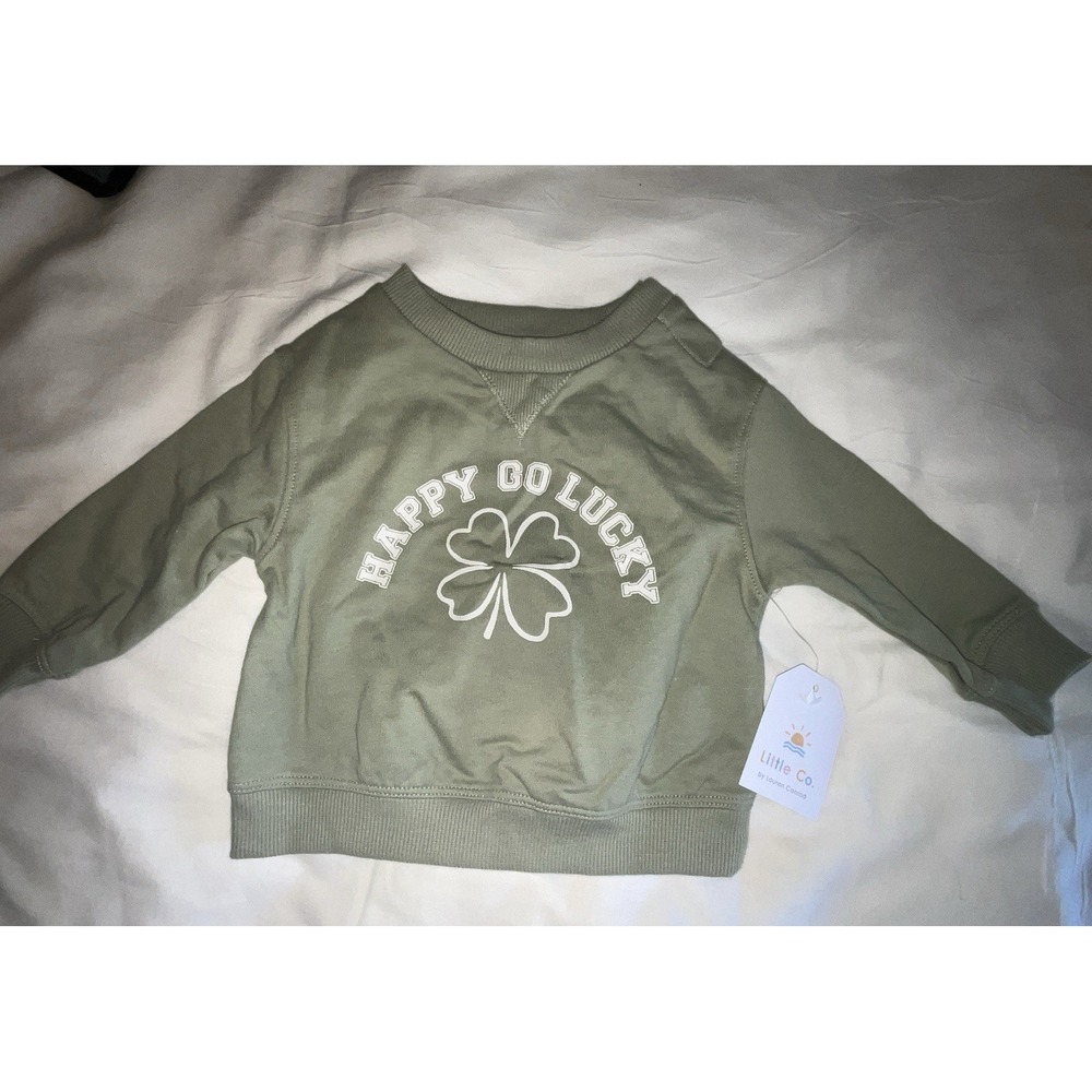 "Happy Go Lucky" New Sweatshirt - Size 6 Month - Little Co. By Lauren Conrad